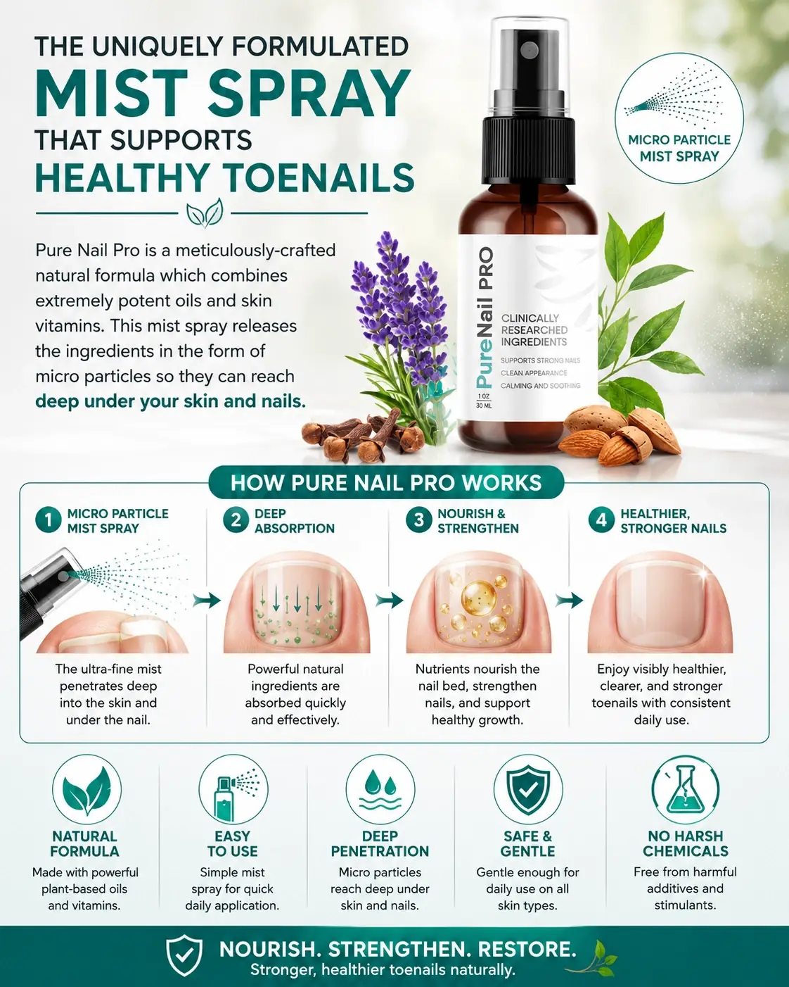 Applying PureNail Pro mist as part of a daily routine